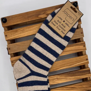 MENS BLUE AND GREY STRIPED SOCKS - SIZE 7 -11