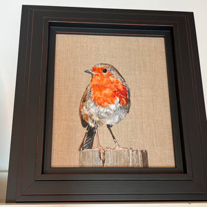 ROBIN ON HIS POST - ORIGINAL OIL ON CANVAS
