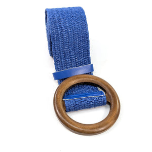 BELTED IN NATURE - ECO FRIENDLY STRETCH BELT- BLUE