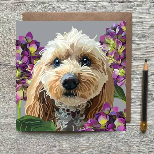 BLANK COCKERPOO GREETING CARD  