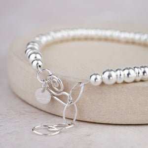 STERLING SILVER TWO BEAD BRACELET