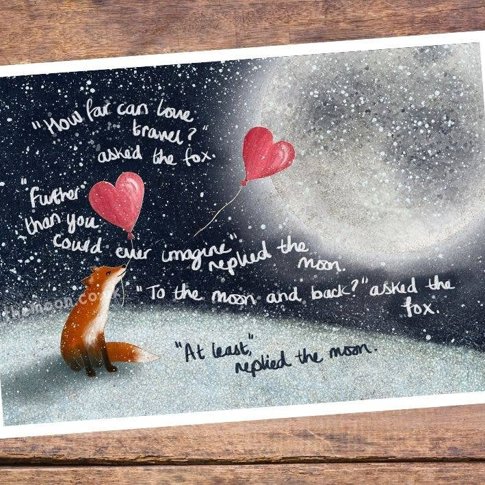 A4 Art Print ~ To The Moon & Back - Feather & Twigs