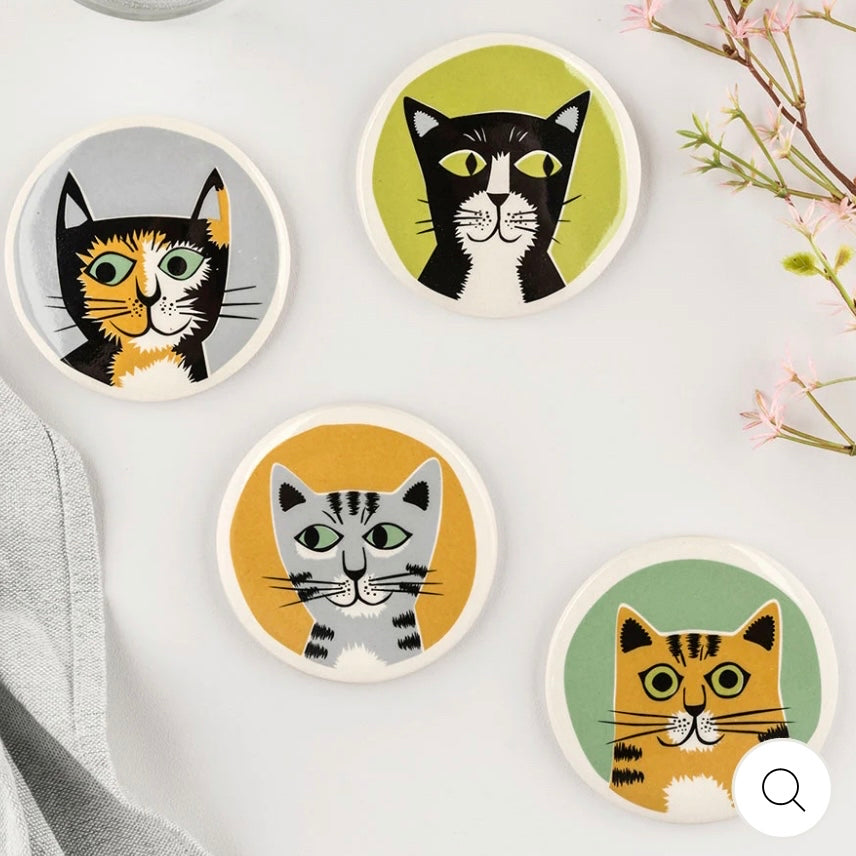 CAT COASTERS BY HANNAH TURNER