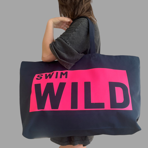 JUMBO SWIM WILD BAG NAVY/NEON PINK