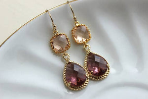 BLUSH CHAMPAGNE EGGPLANT EARRINGS