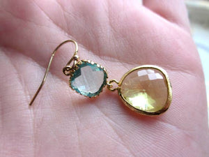 PERIDOT EARRINGS IN AQUAMARINE GOLD