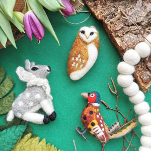 HANDMADE FELT PHEASANT HANGING DECORATION