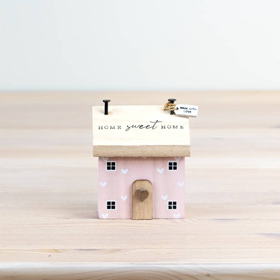 Pink Home Sweet Home House, 8.5cm - Feather & Twigs