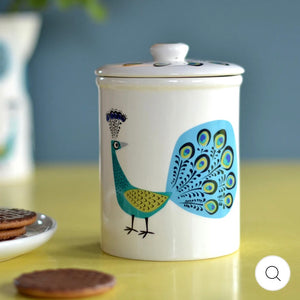 PEACOCK STORAGE JAR BY HANNAH TURNER