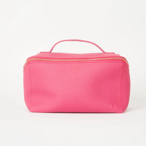ASYMETICAL ZIPPED COSMETIC CASE - MAGENTA OR ROSE GOLD