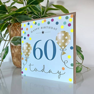 Balloon Brights 60th Birthday Blue