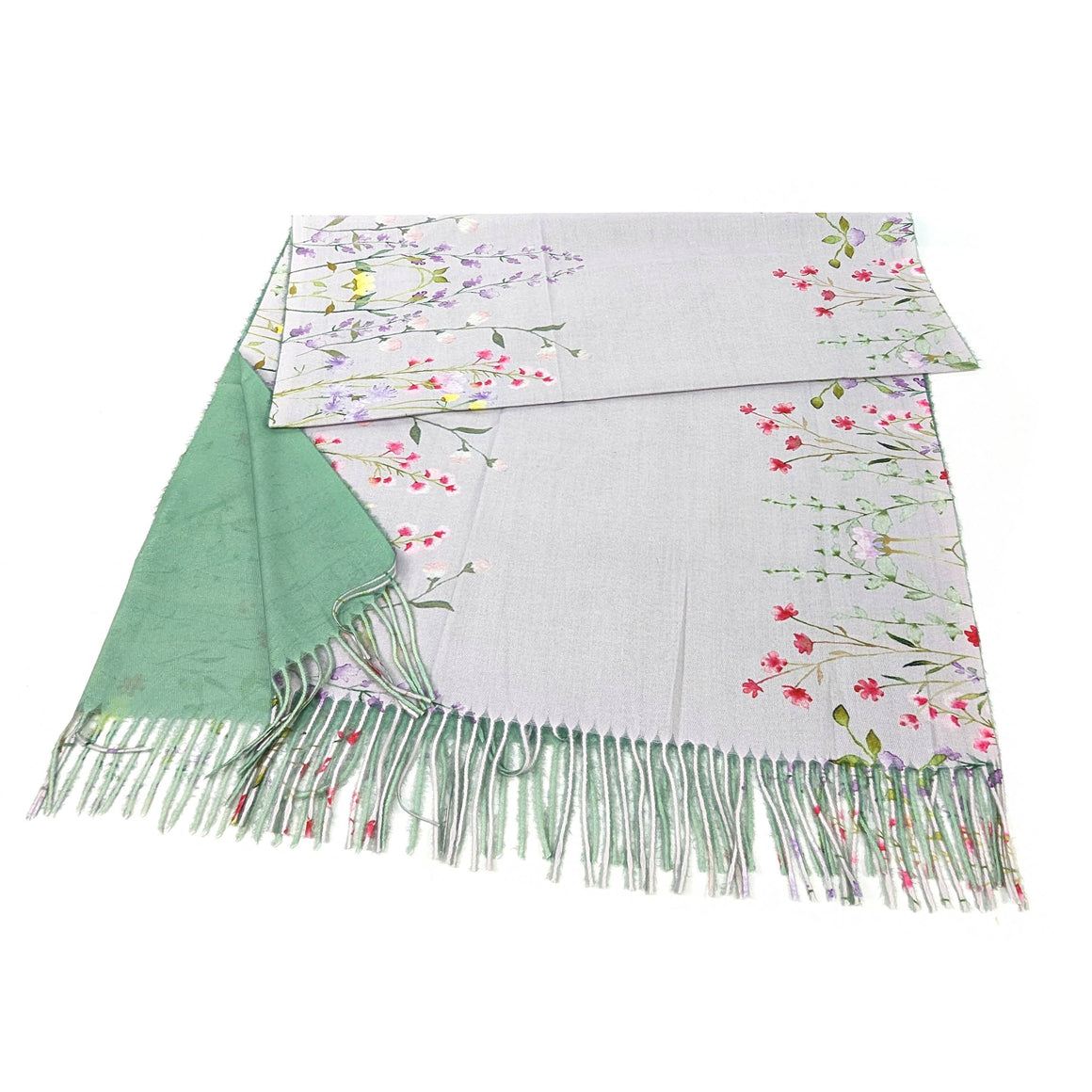 WILD GARDEN BORDER PASHMINA STYLE PASHMINA SCARF -  (70x180cm)