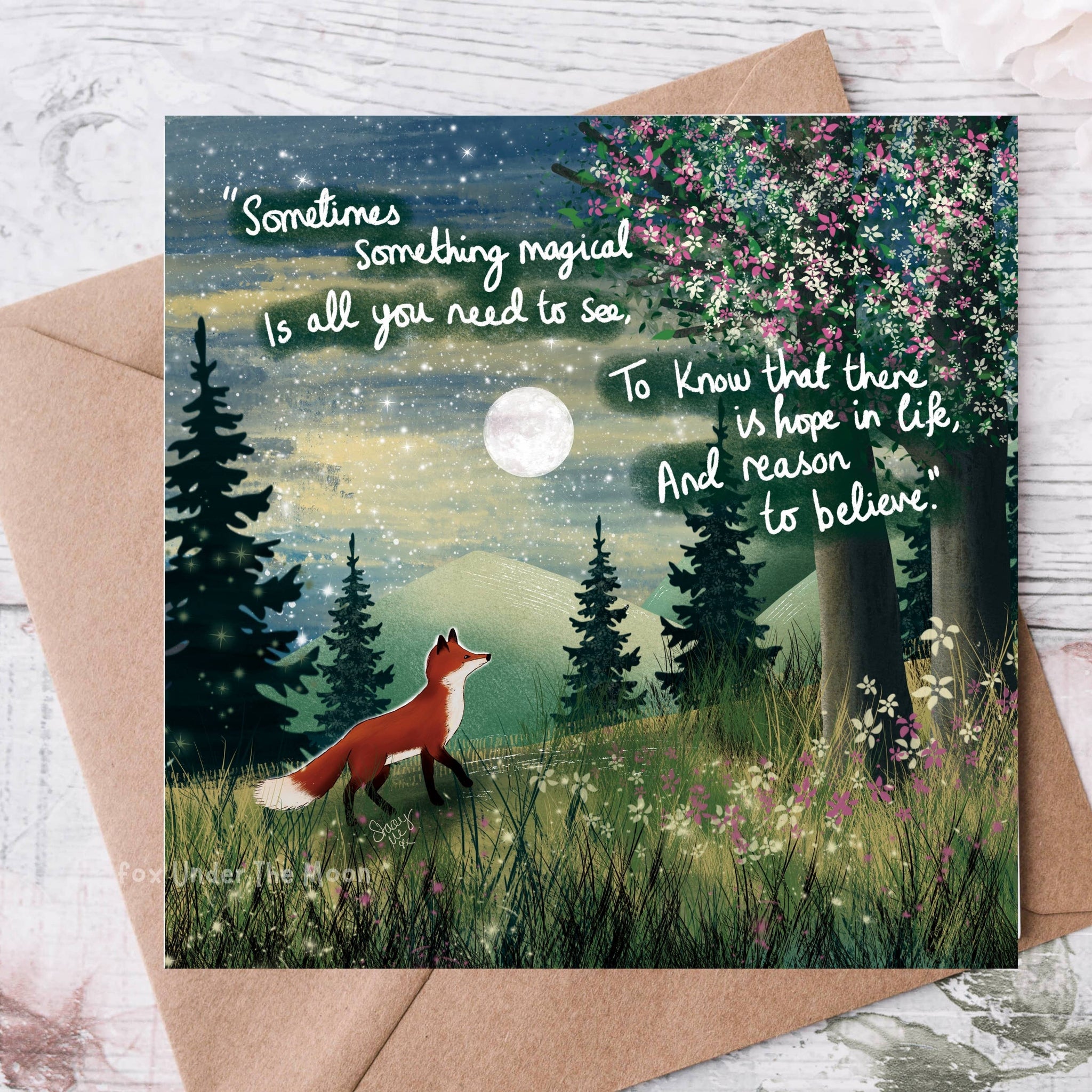 'Magical' - Greeting Card From Fox Under The Moon - Feather & Twigs