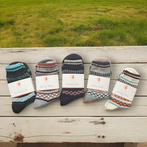 GREY/BLUE MULBERRY BAMBOO SOCKS