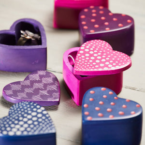 HEART SHAPED SOAPSTONE BOX WITH LID