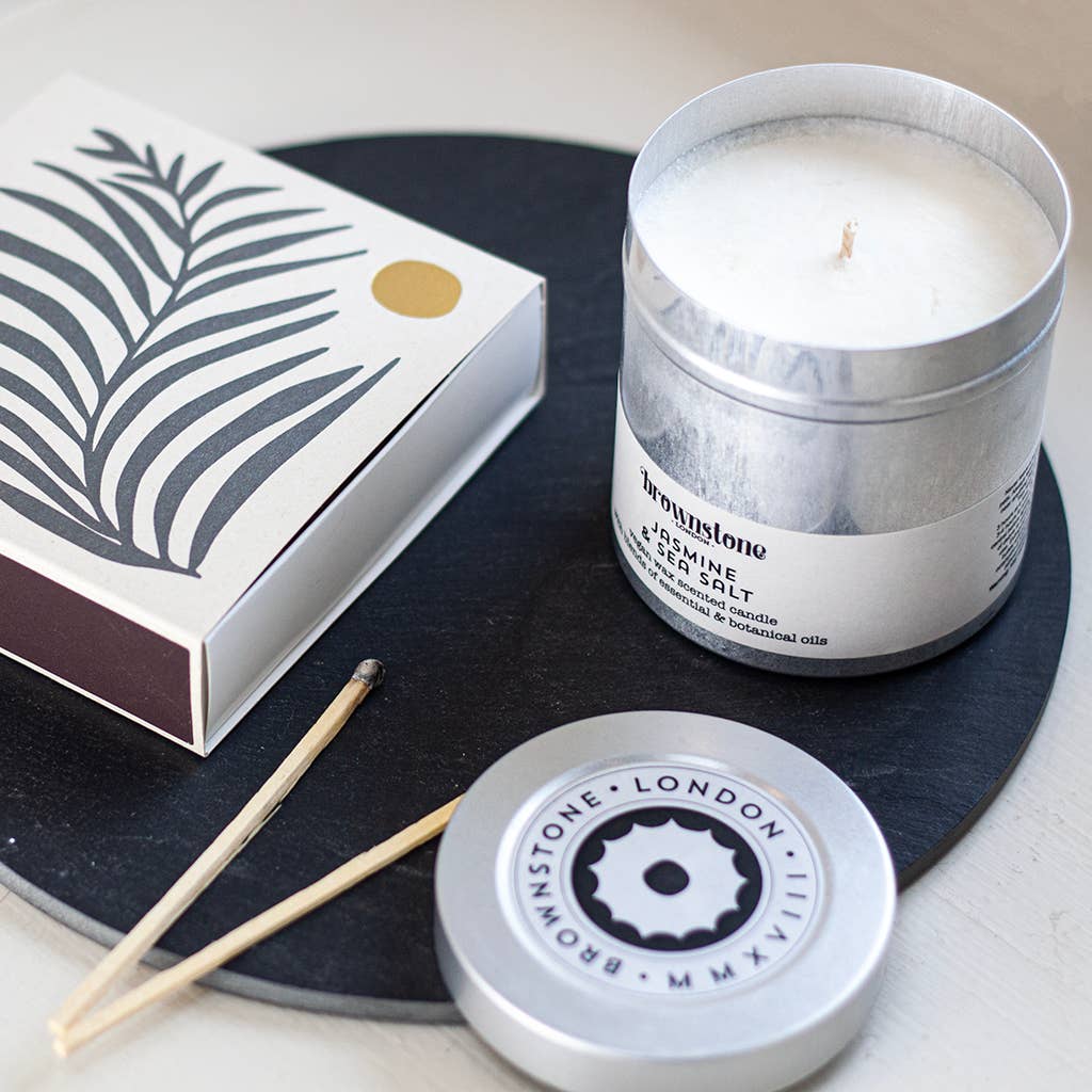 Jasmine & Sea Salt Tin Candle - Feather & Twigs