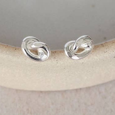 Sterling Silver Love Knot Studs - Feather & Twigs