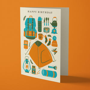 WILD CAMPING - OUTDOOR VINTAGE STYLE BIRTHDAY CARD