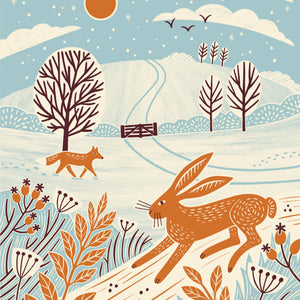 FARMLAND SNOW GLOBE - COUNTRYSIDE CHARITY CHRISTMAS CARD