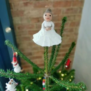 HANDMADE CHRISTMAS ANGEL FELT TREE TOPPER