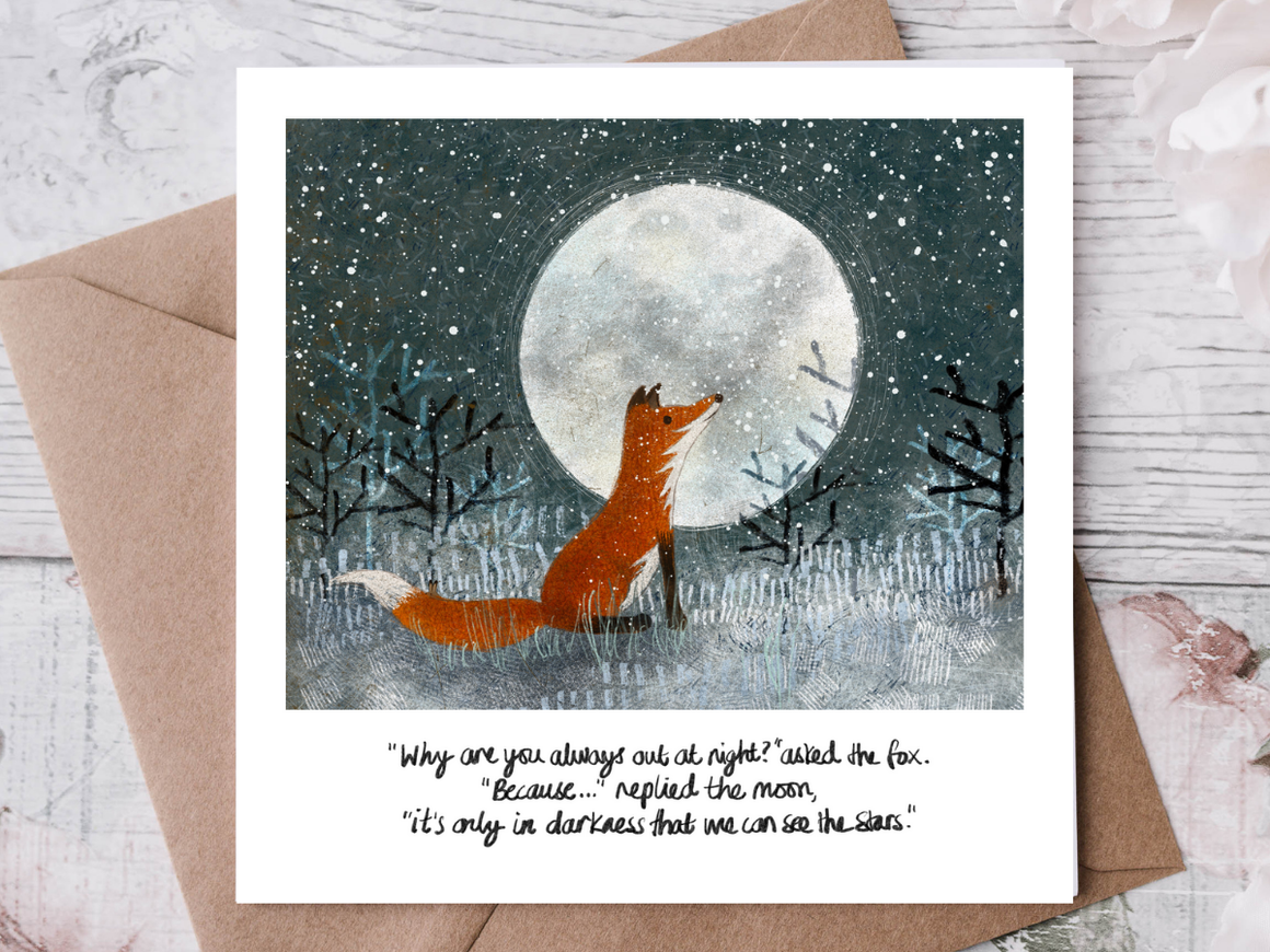TO SEE THE STARS GREETING CARD | FOX UNDER THE MOON