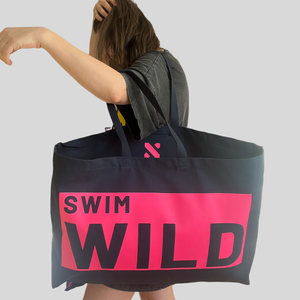 JUMBO SWIM WILD BAG NAVY/NEON PINK