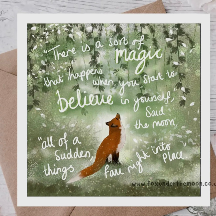 FOX UNDER THE MOON CARDS -VARIOUS WITH SPECIAL MESSAGES - Feather & Twigs