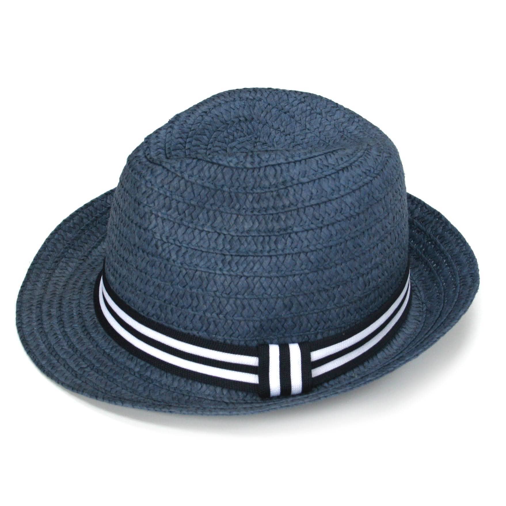 Blue Childrens Trilby Foldable Hat with Band - Feather & Twigs