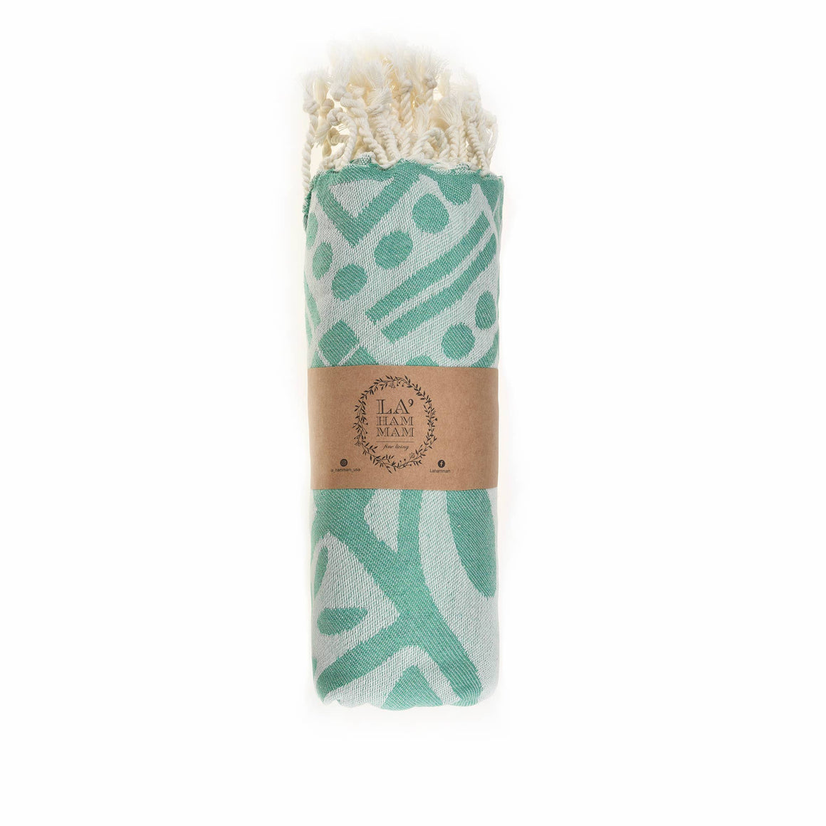 MARMARIS PESHTEMALPURE COTTON BEACH TOWEL - BLUE AND GREEN