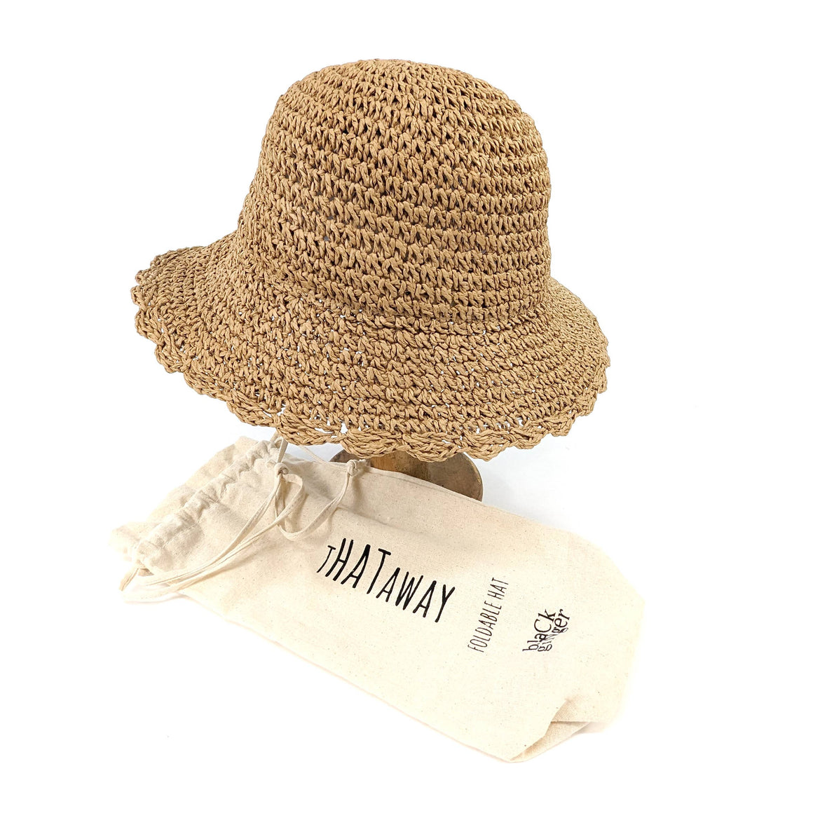 CHILDREN'S CROCHET STYLE FOLDING HAT - CHOCOLATE BROWN - 54cm