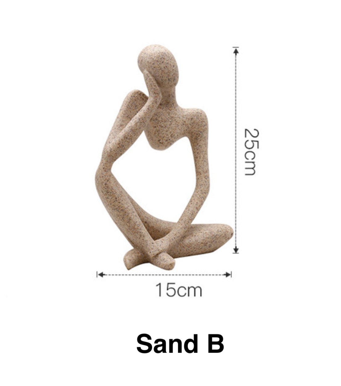 Modern Nordic abstract thinker figurine by Homerely, minimalist decor sculpture featuring sleek, contemporary design.