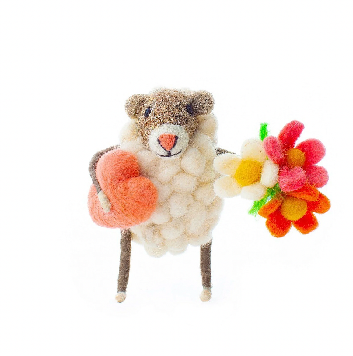 Heart and Flowers Sheep - Feather & Twigs