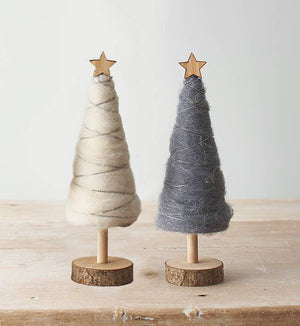 WOODEN AND WOOLEN TREE DECORATTIONS - 20cm