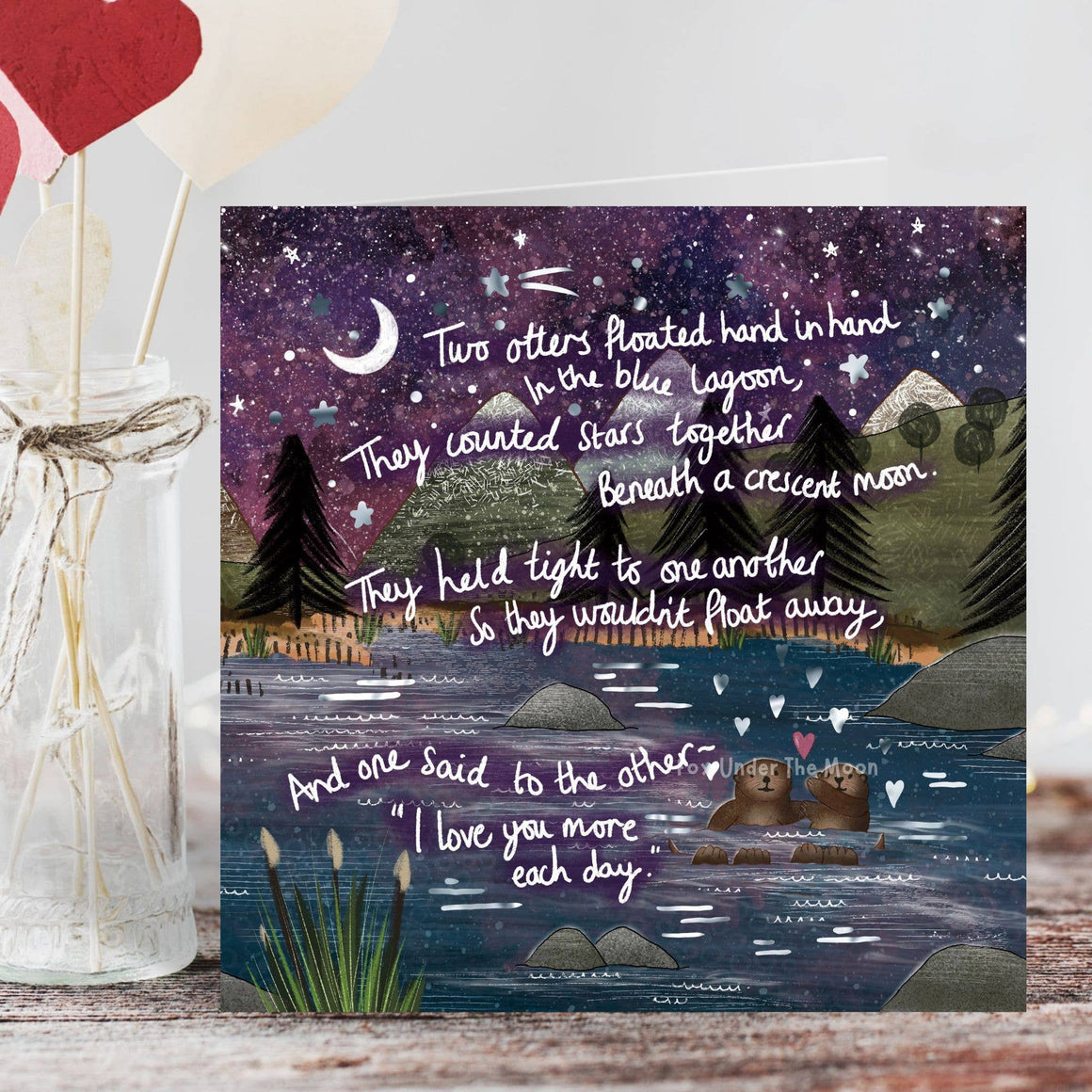 HAND IN HAND, FOILED CARD BY FOX UNDER THE MOON - Feather & Twigs