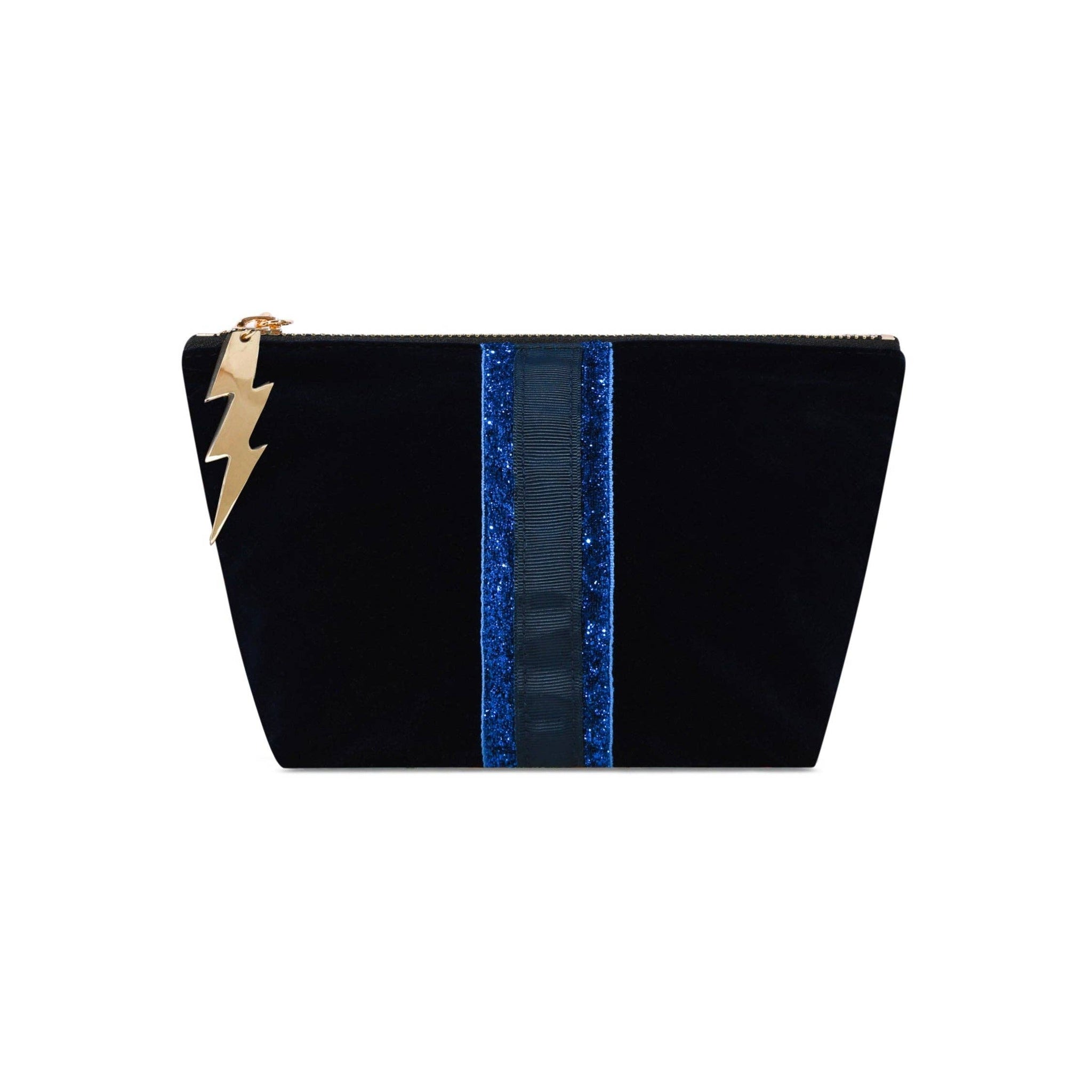SMALL NAVY VELVET BAG BY COCKATOO