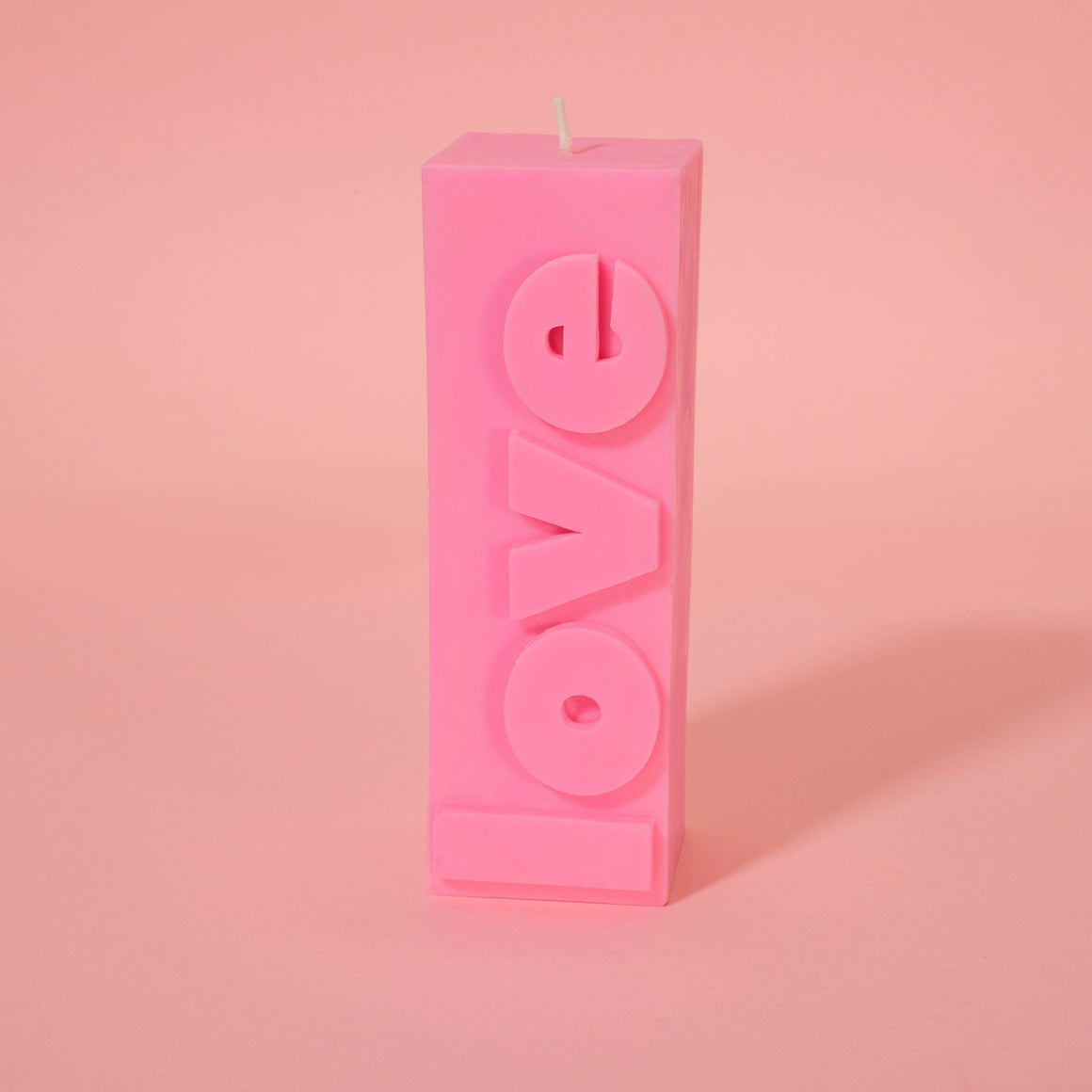 LOVE SLOGAN BLOCK PILLAR CANDLE