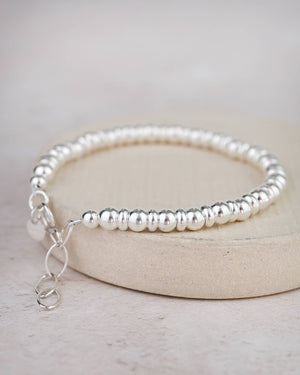 STERLING SILVER TWO BEAD BRACELET