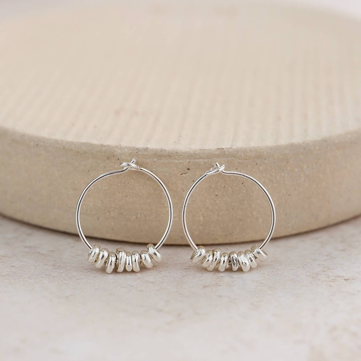 Sterling Silver Nugget Hoops - Feather & Twigs