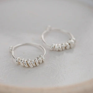 STERLING SILVER NUGGET HOOPS