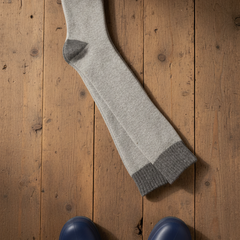 LIGHT & DARK GREY WELLY SOCKS