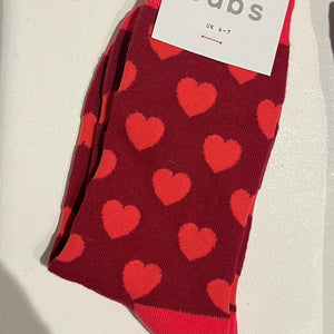 LADIES LOVE HEART SOCKS - SIZE 4-7