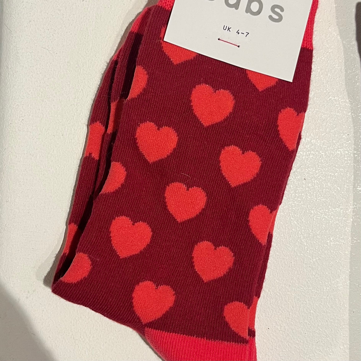 LADIES LOVE HEART SOCKS - SIZE 4-7