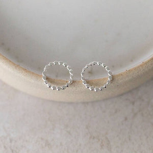 STERLING SILVER DOTTY CIRCLE HOOPS