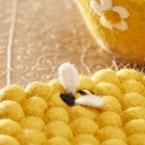 FELT BEE HEXAGON TRIVET