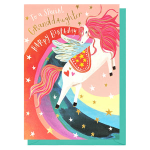 Unicorns & Rainbows | Granddaughter Happy Birthday Card |