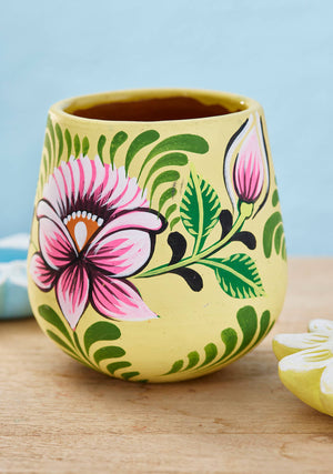 SHAPLA HANDPAINTED PEACOCK PLANTER