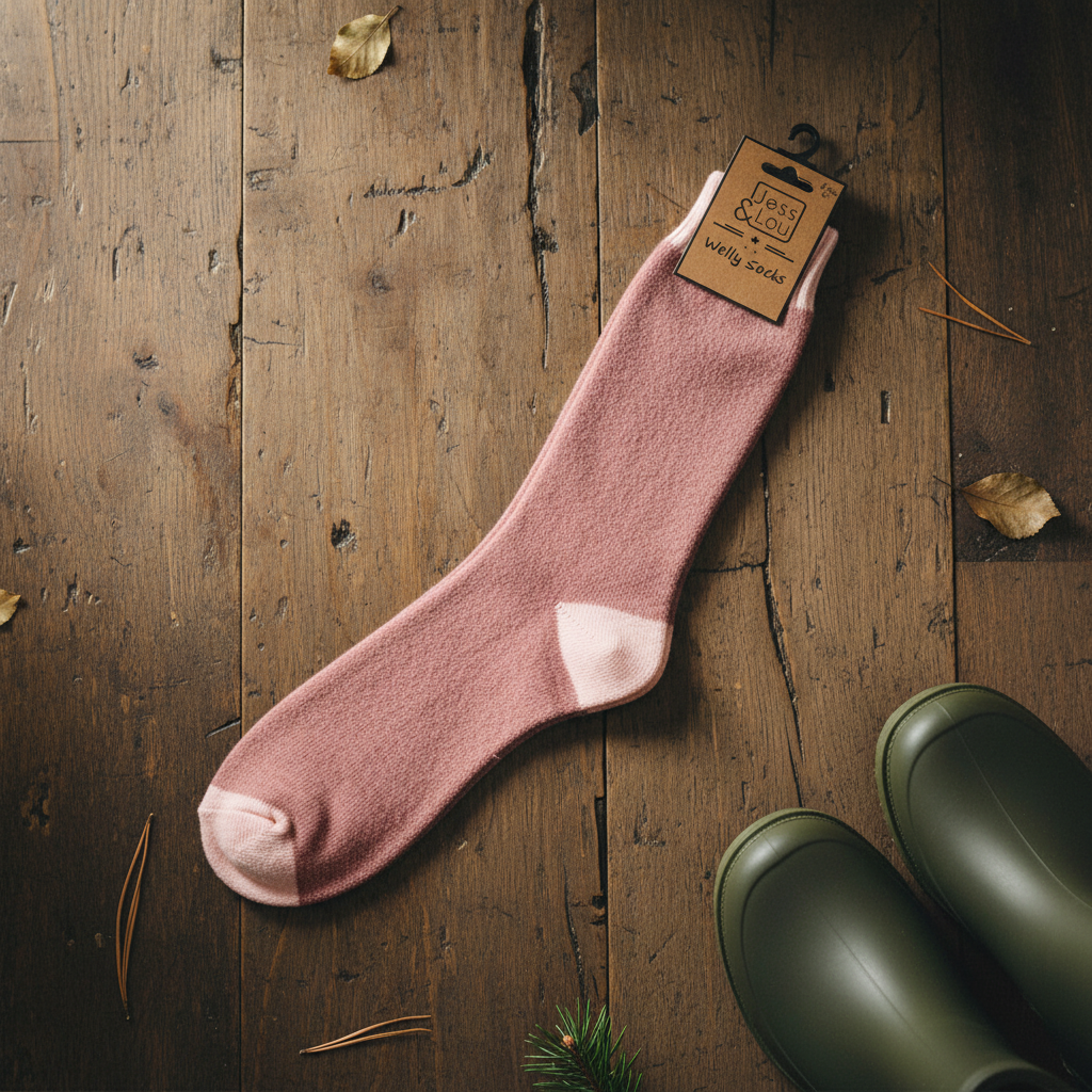 DUSTY ROSE & BABY PINK WELLY SOCKS