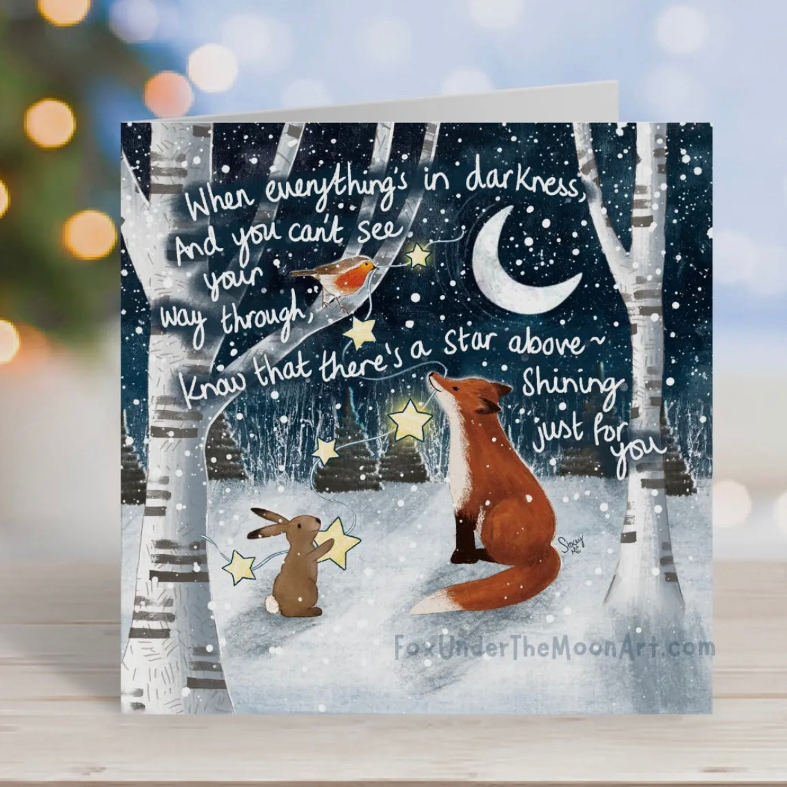 FOX UNDER THE MOON CHRISTMAS CARDS -VARIOUS