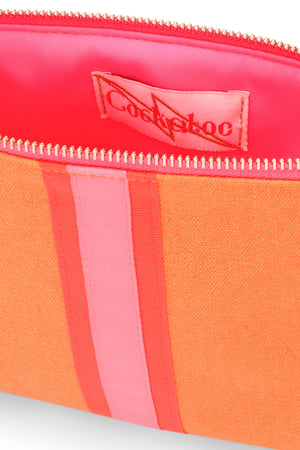 BRIGHT ORANGE LUCKY STRIPE CLUTCH BY COCKATOO