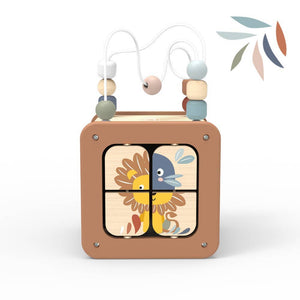 SPEEDY MONKEY 5 IN 1 ACTIVITY CUDE - WOODEN TOY
